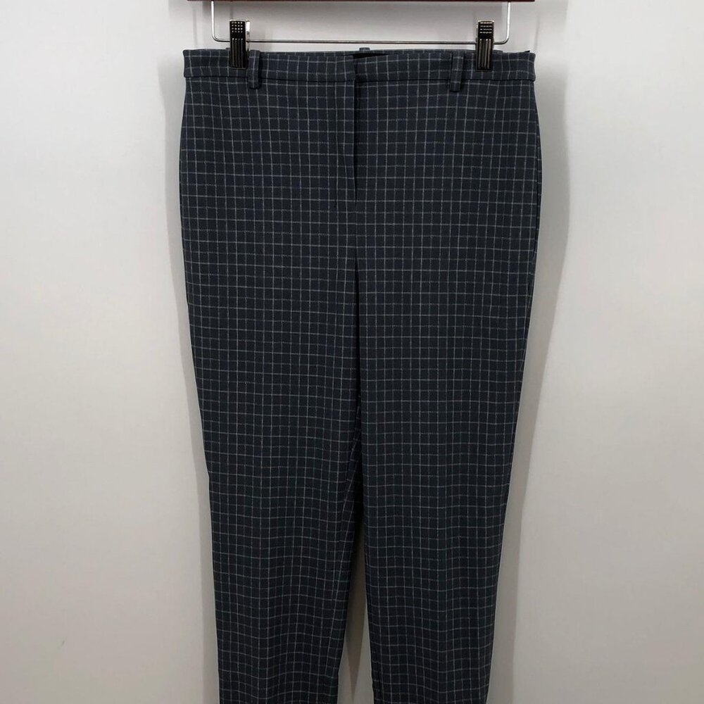 NWT THEORY Women's CL Slim Dress Pants Grey/White Precision Glide Size 4 w/ Tags